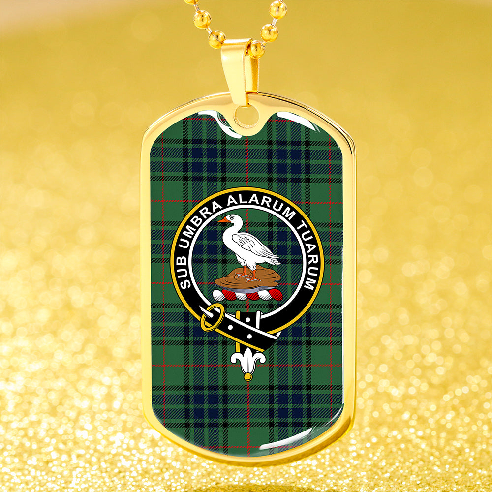 Lauder Modern Clan Badge Classic Tartan Dog Tag Necklace