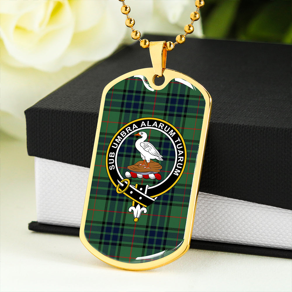 Lauder Modern Clan Badge Classic Tartan Dog Tag Necklace