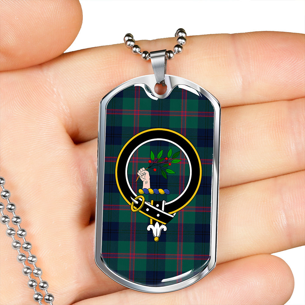 Laurie Modern Clan Badge Classic Tartan Dog Tag Necklace