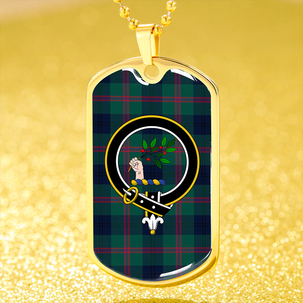 Laurie Modern Clan Badge Classic Tartan Dog Tag Necklace