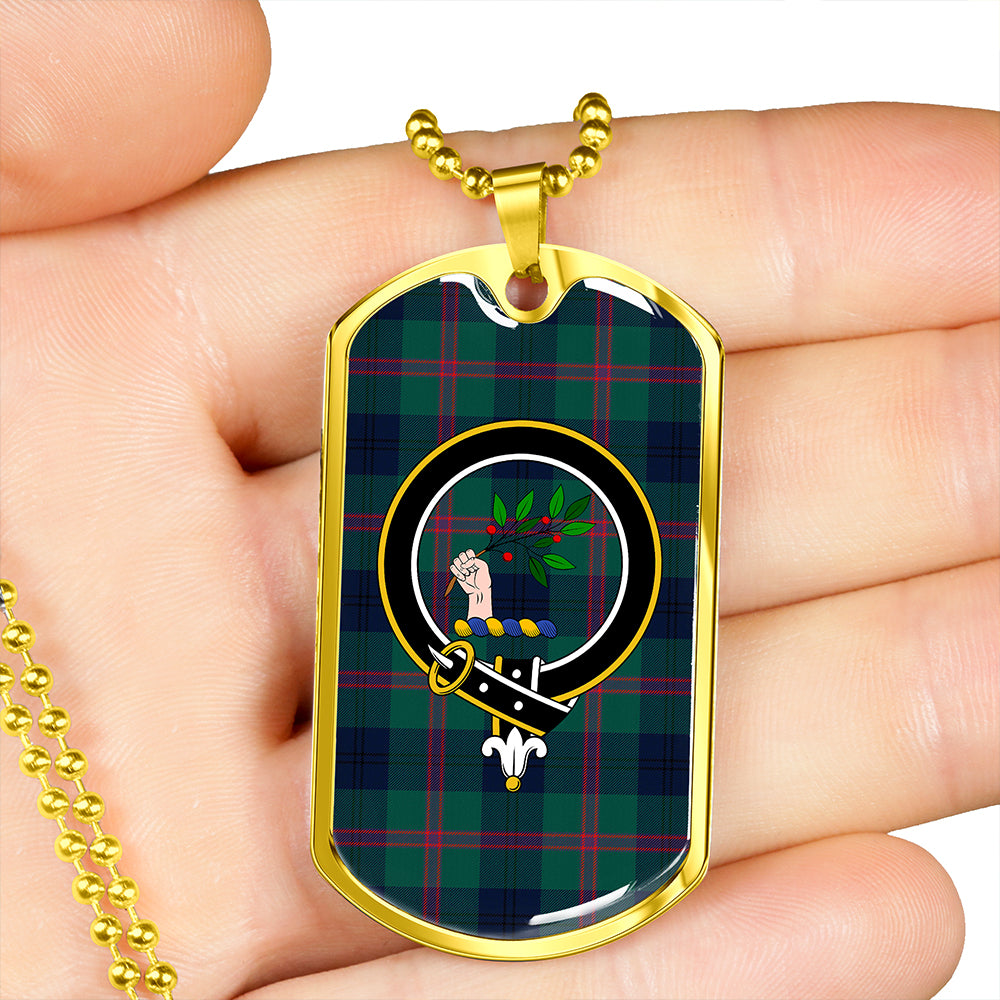 Laurie Modern Clan Badge Classic Tartan Dog Tag Necklace