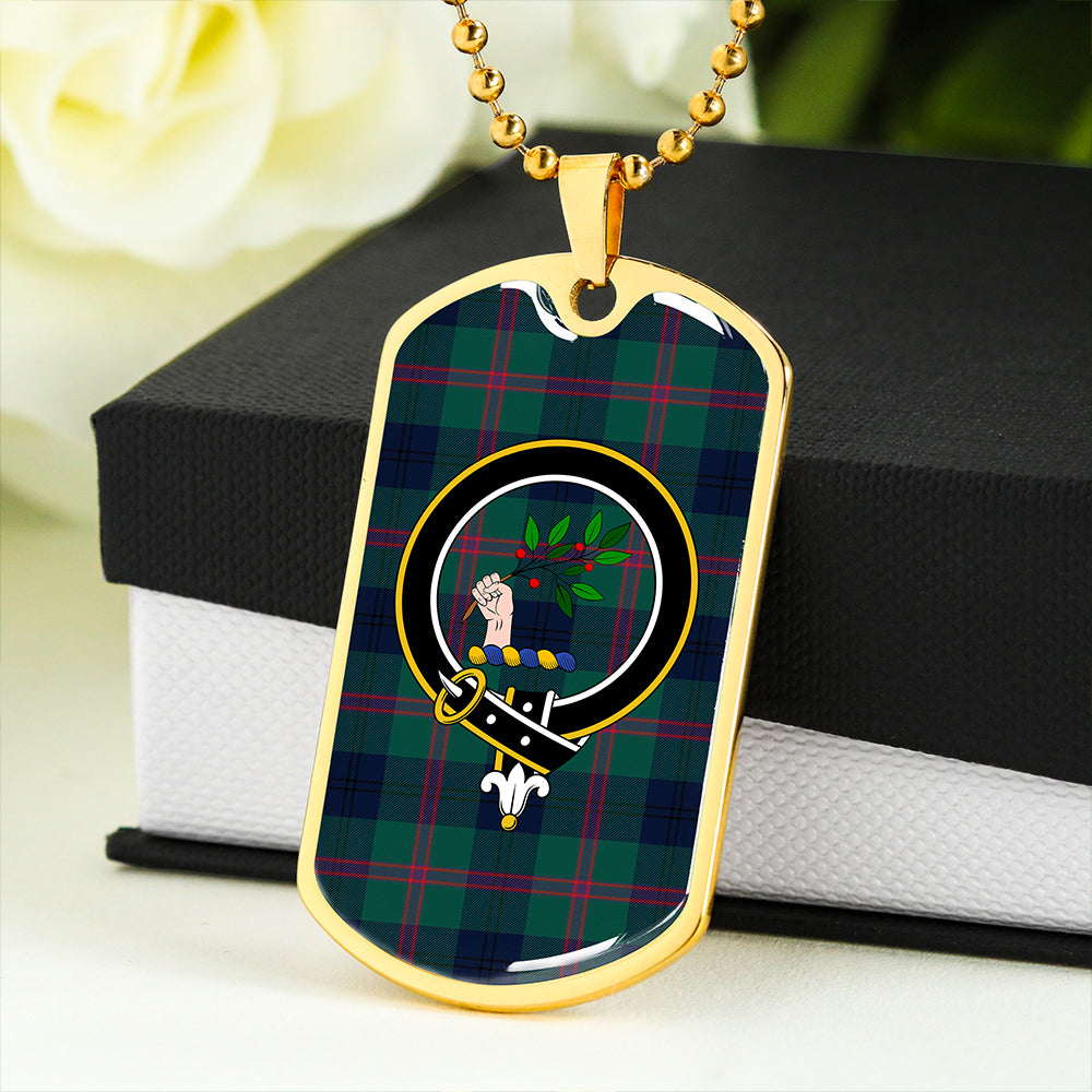 Laurie Modern Clan Badge Classic Tartan Dog Tag Necklace
