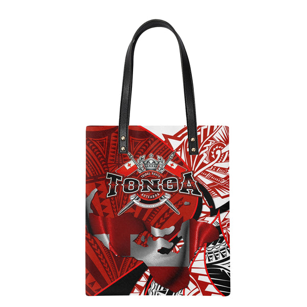 Tonga In My Heart Royal Coat Of Arms Leather Ordinary Tote Bag