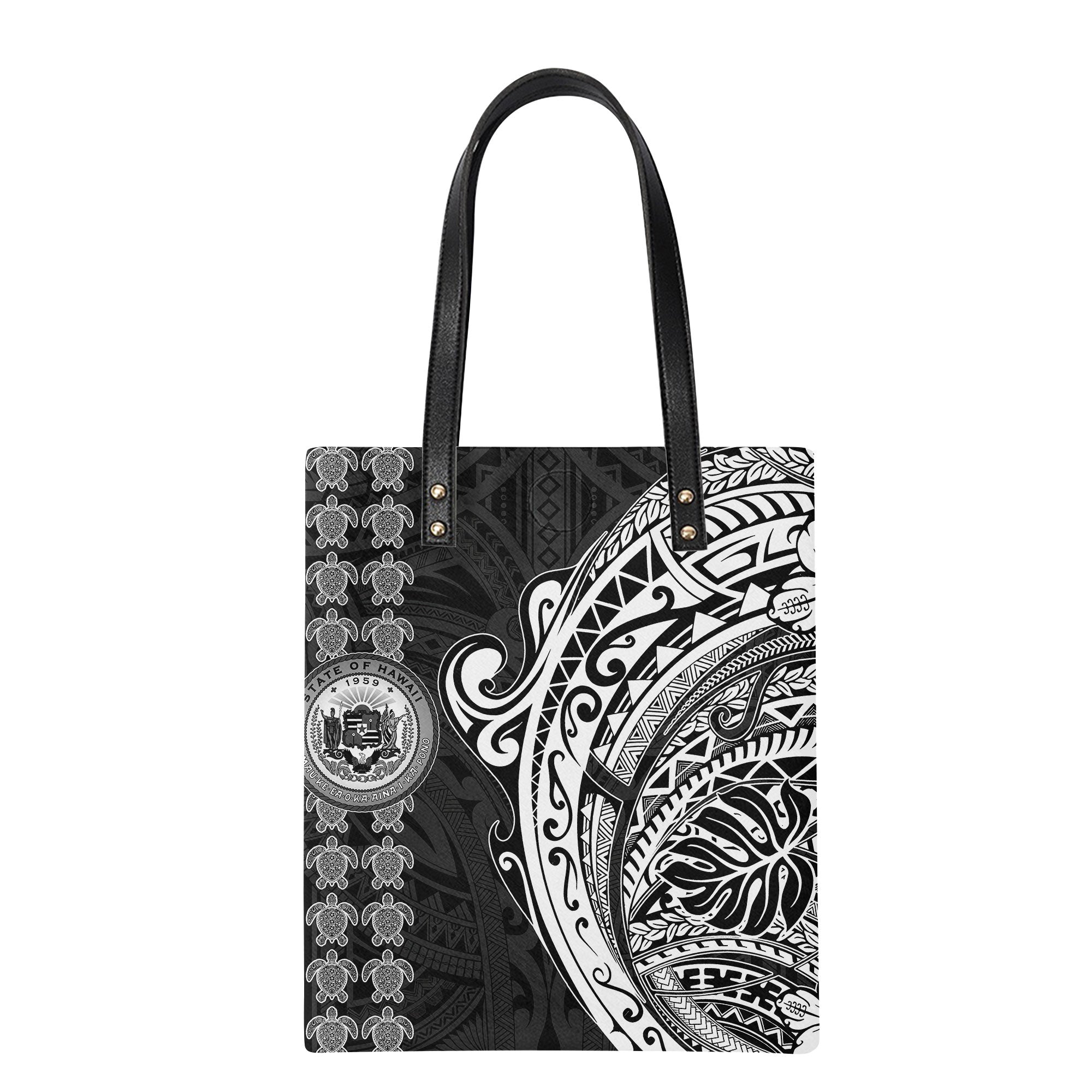 Hawaii Seal Polynesian Turtle Line Leather Ordinary Tote Bag