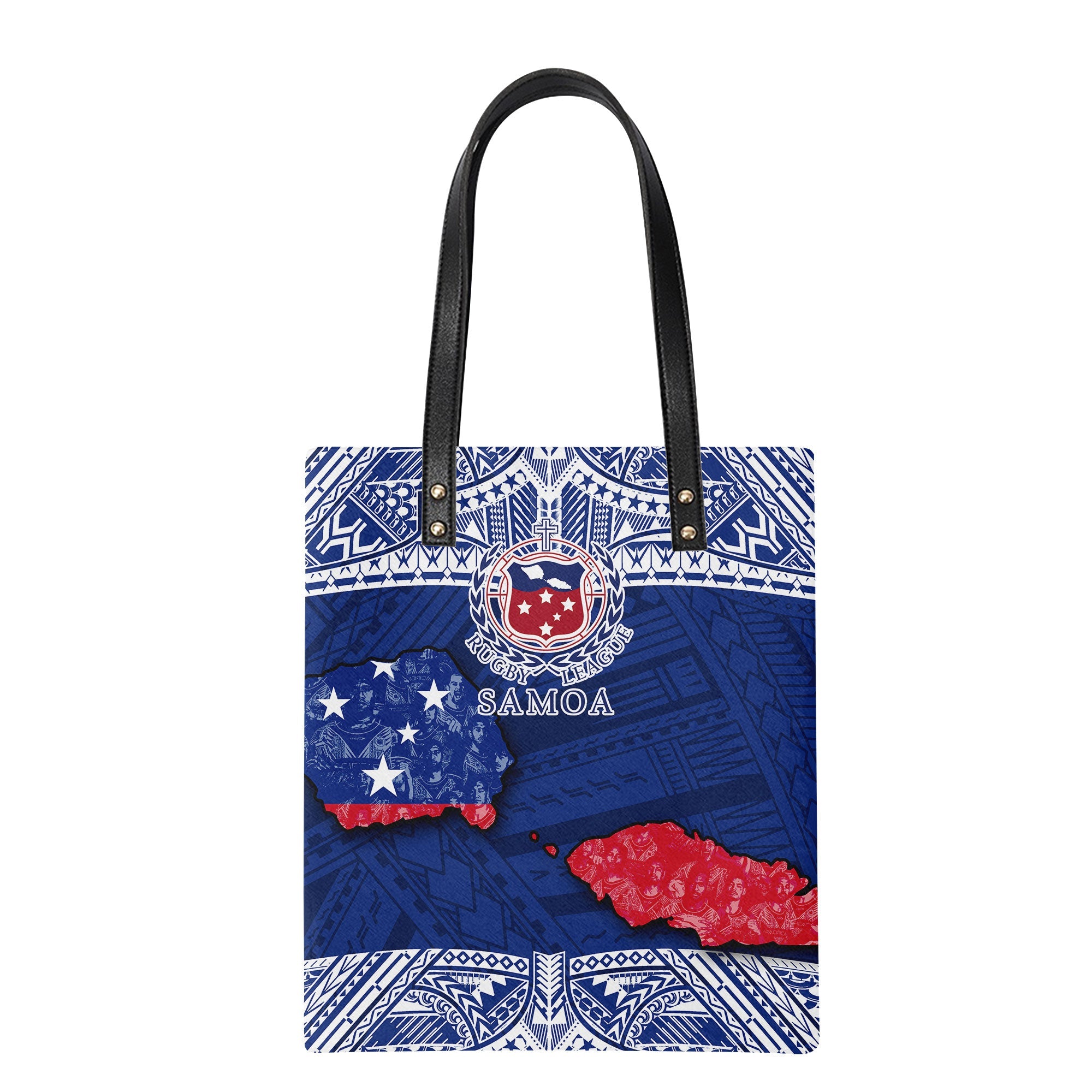 Samoa TOA Rugby Leather Ordinary Tote Bag Map Style