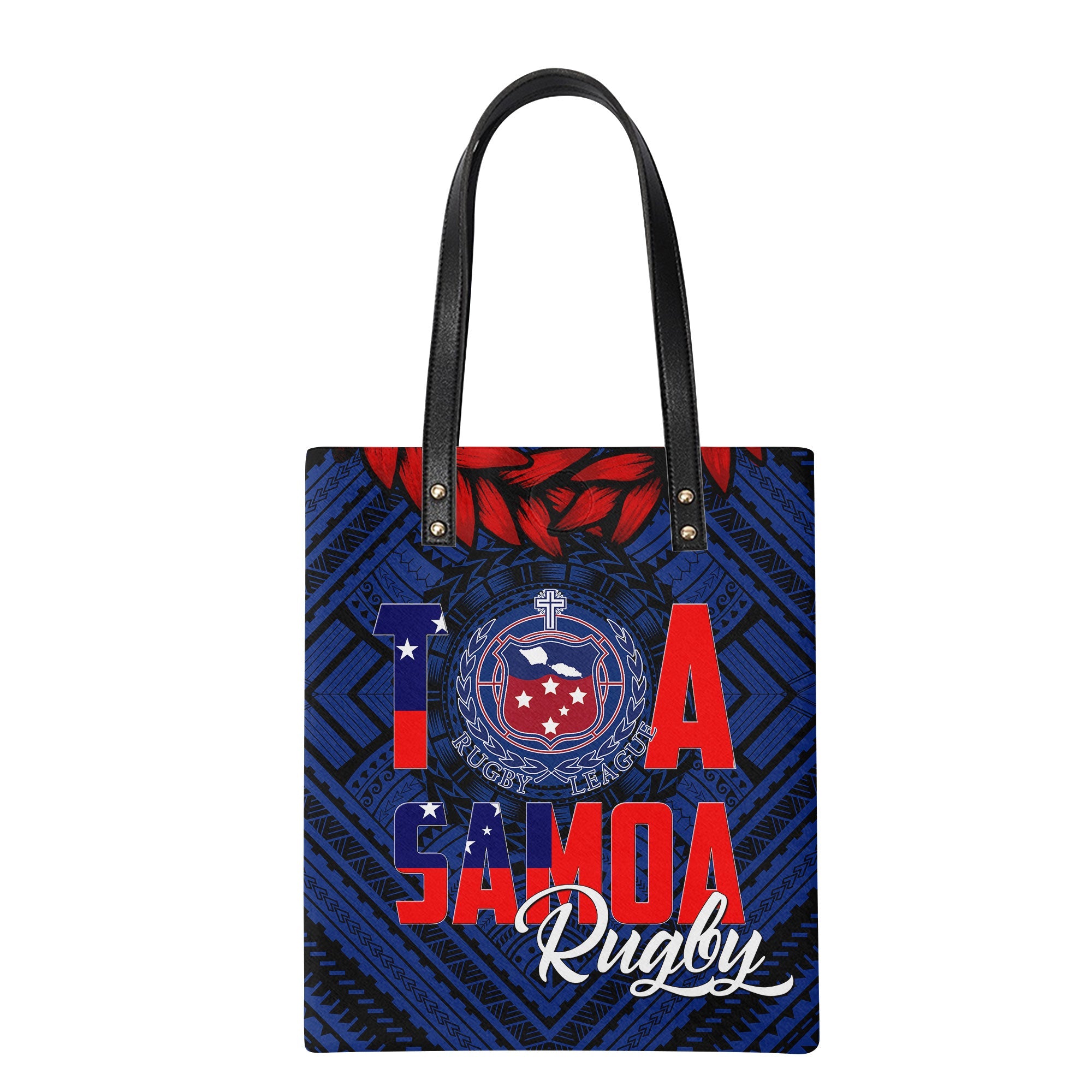 Polynesian Samoa Leather Ordinary Tote Bag Toa Samoa Rugby Ula Fala Style