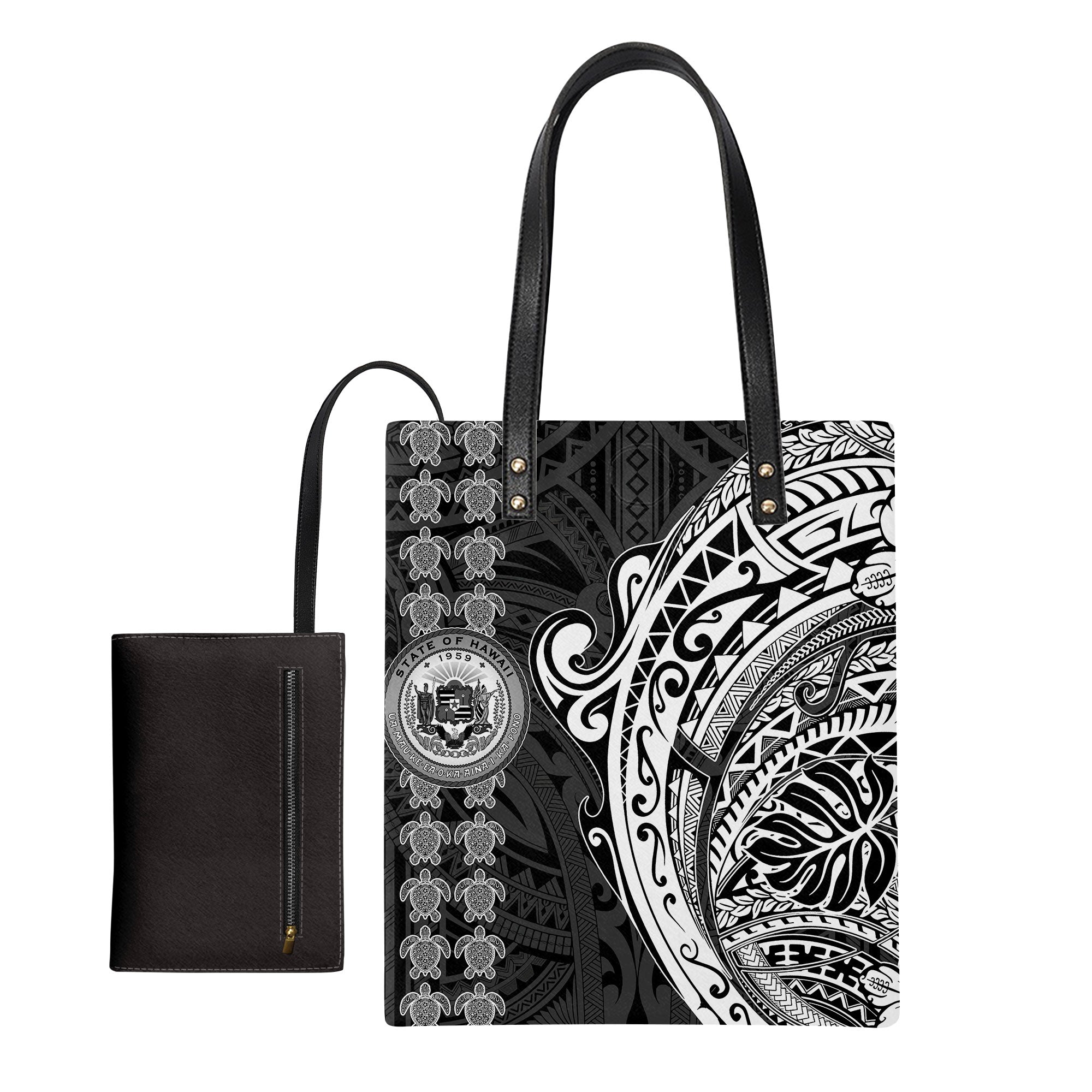 Hawaii Seal Polynesian Turtle Line Leather Ordinary Tote Bag