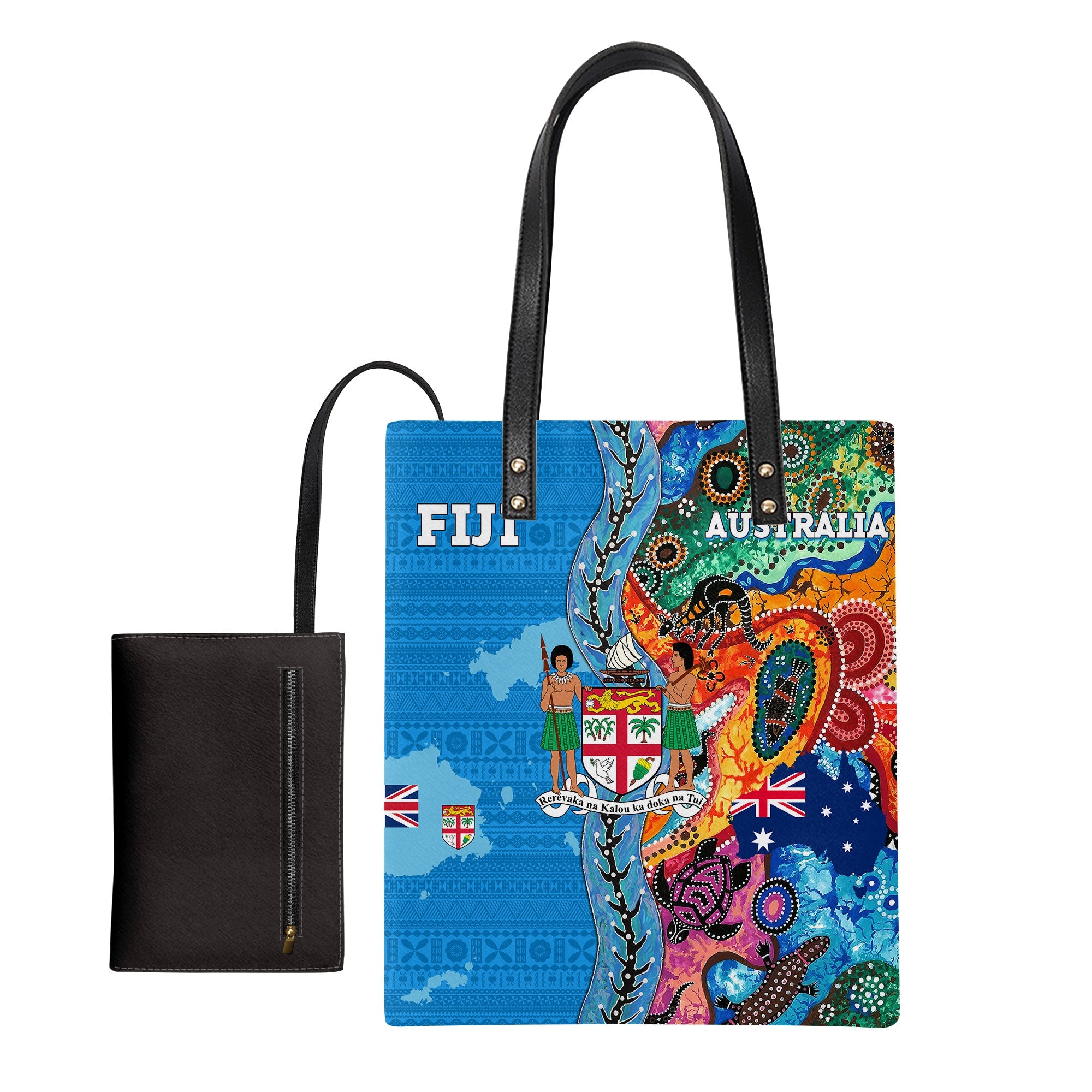 Fiji Tapa & Australia Aboriginal Leather Ordinary Tote Bag