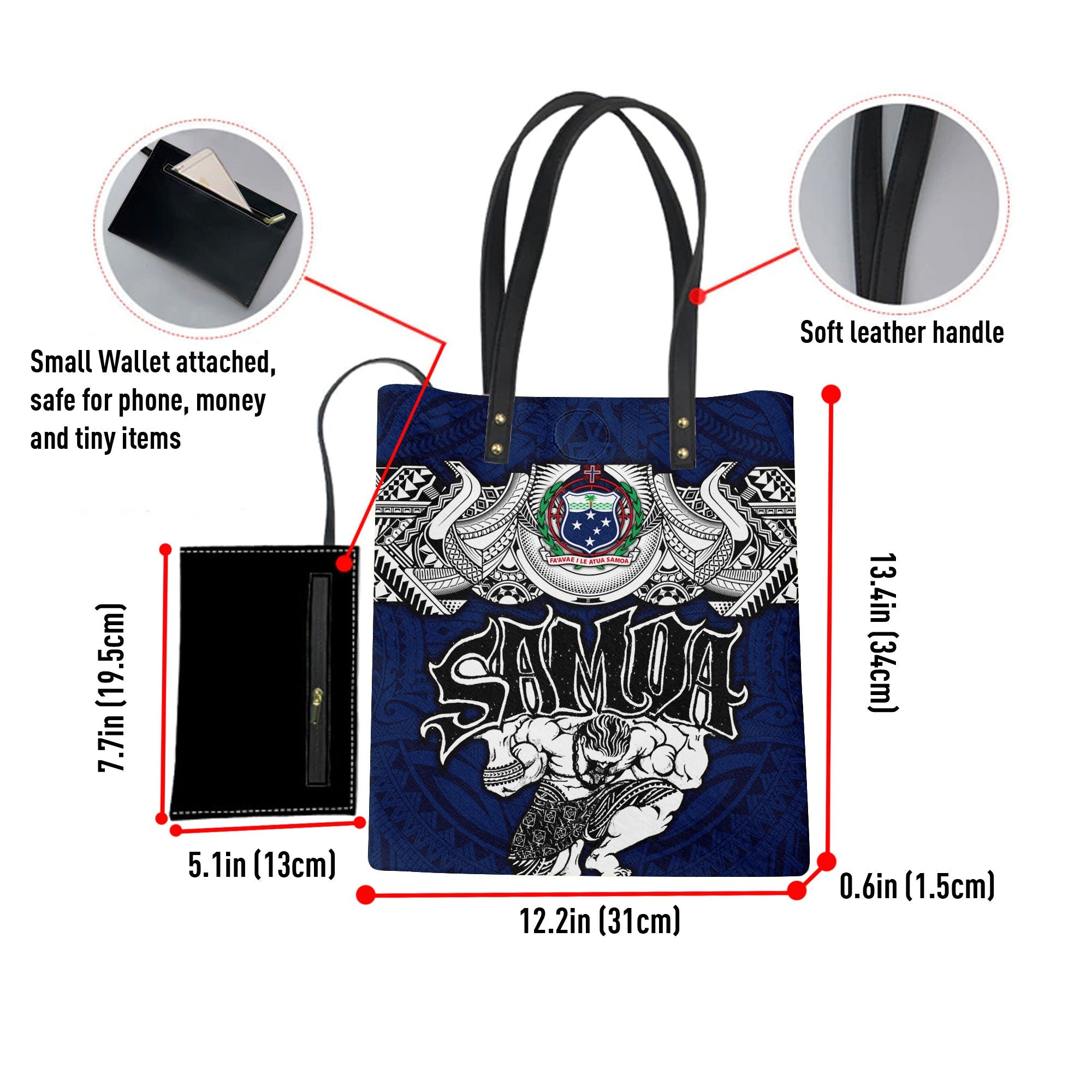 Samoa Warrior Leather Ordinary Tote Bag