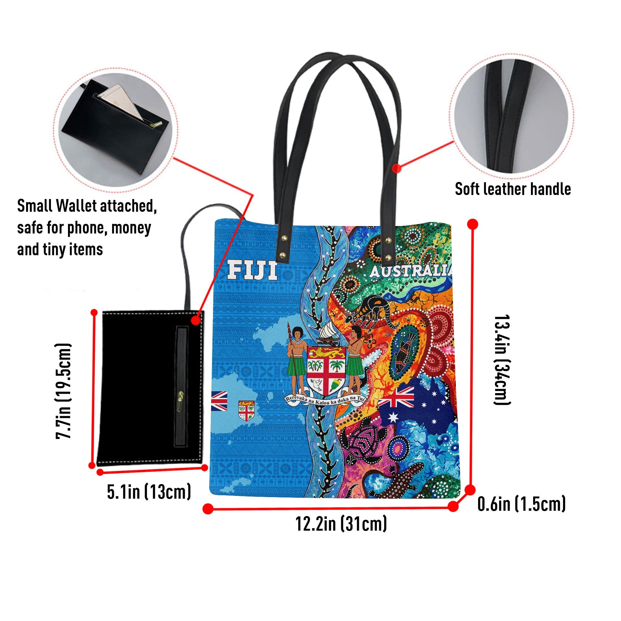 Fiji Tapa & Australia Aboriginal Leather Ordinary Tote Bag