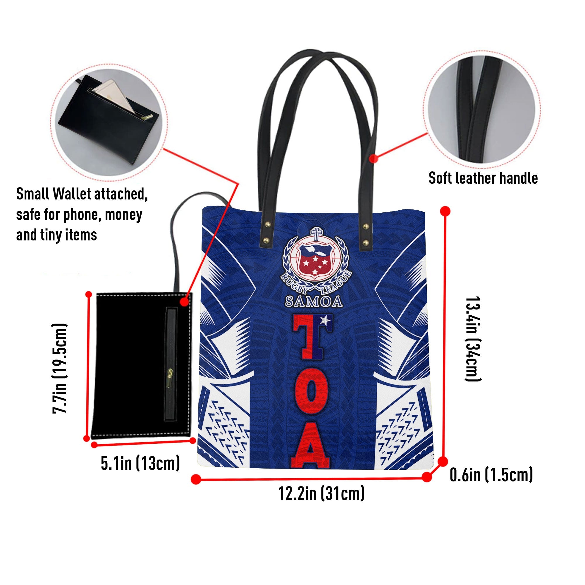 TOA Samoa Rugby Leather Ordinary Tote Bag