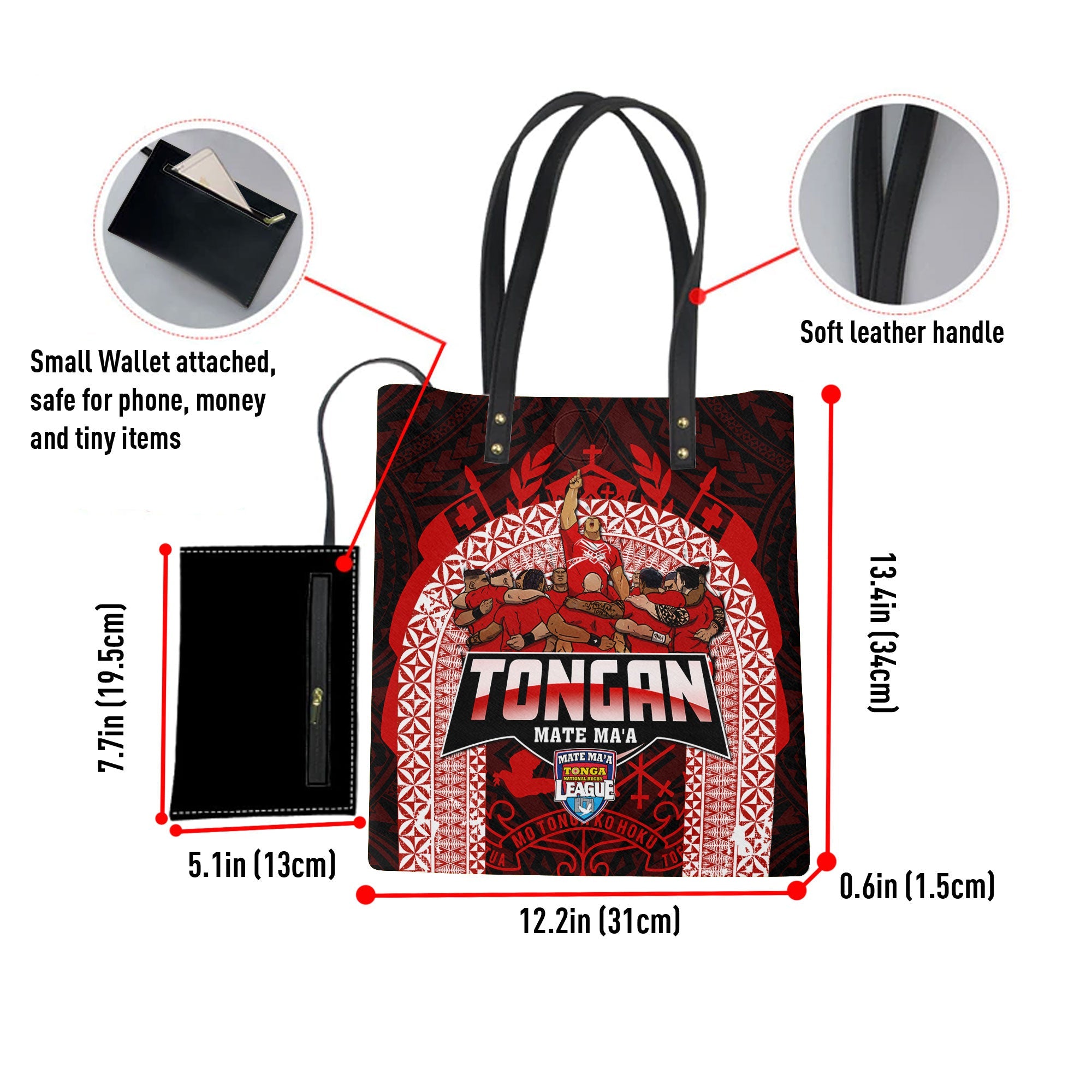 Tonga Mate Ma'a Rugby League Leather Ordinary Tote Bag