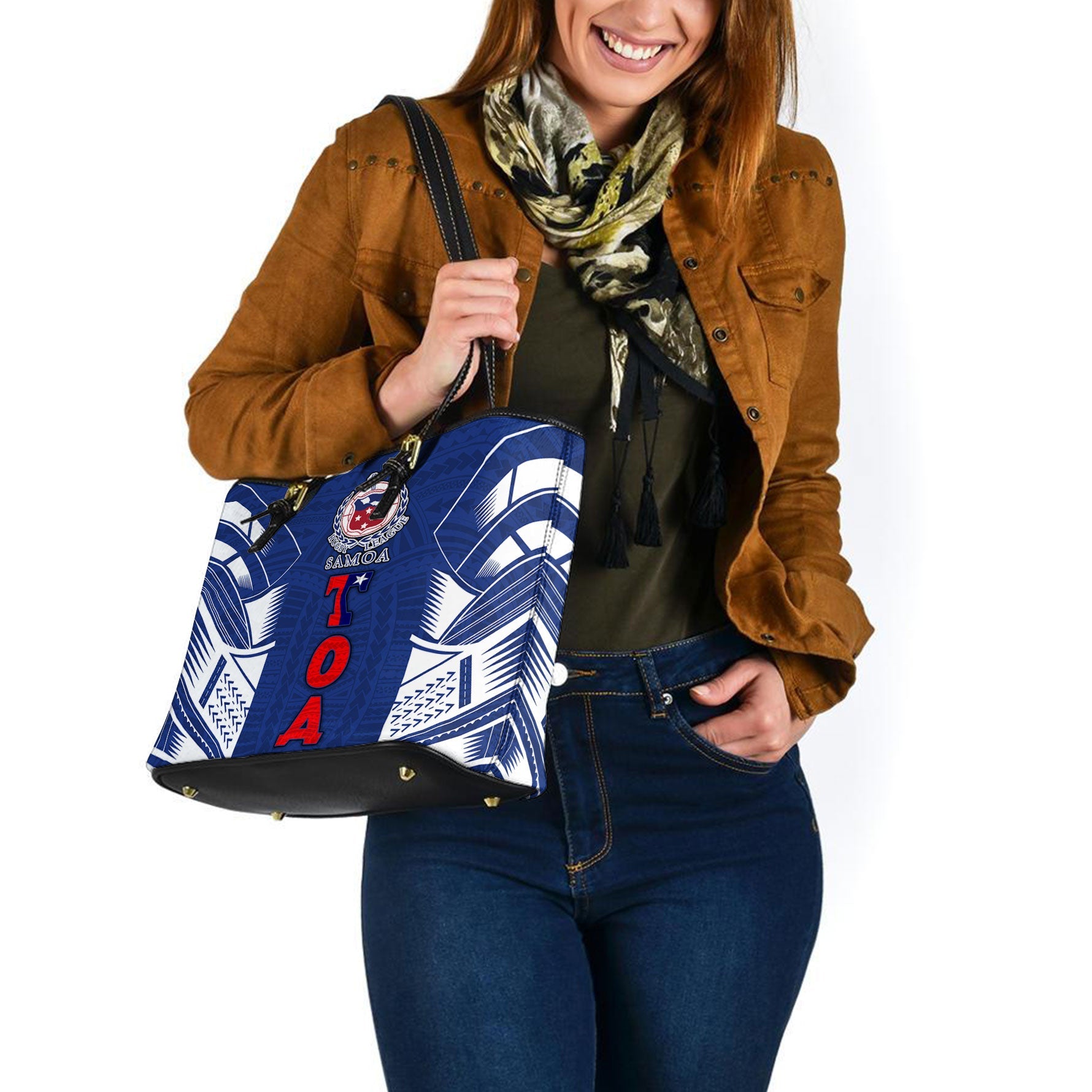 TOA Samoa Rugby Leather Tote Bag