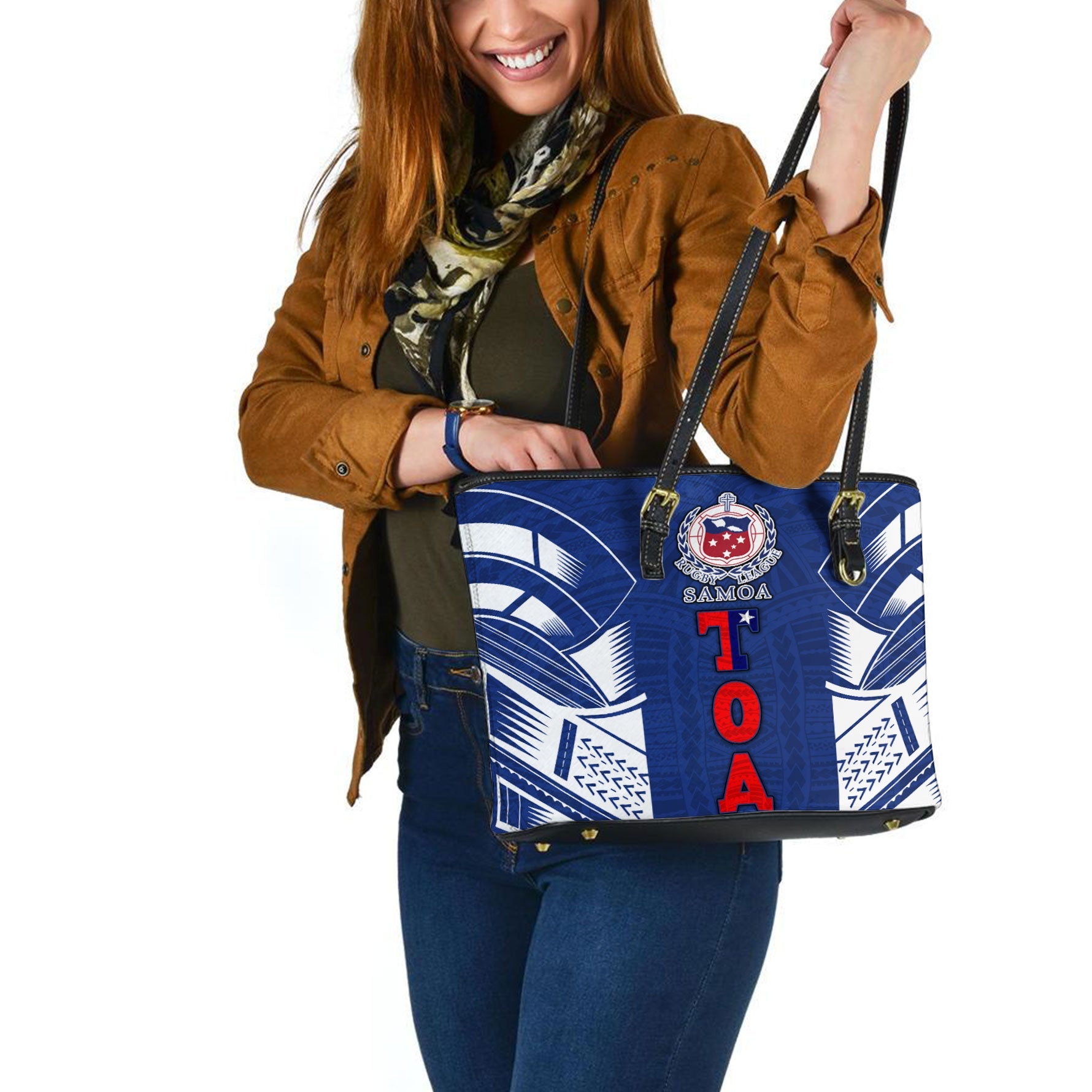 TOA Samoa Rugby Leather Tote Bag