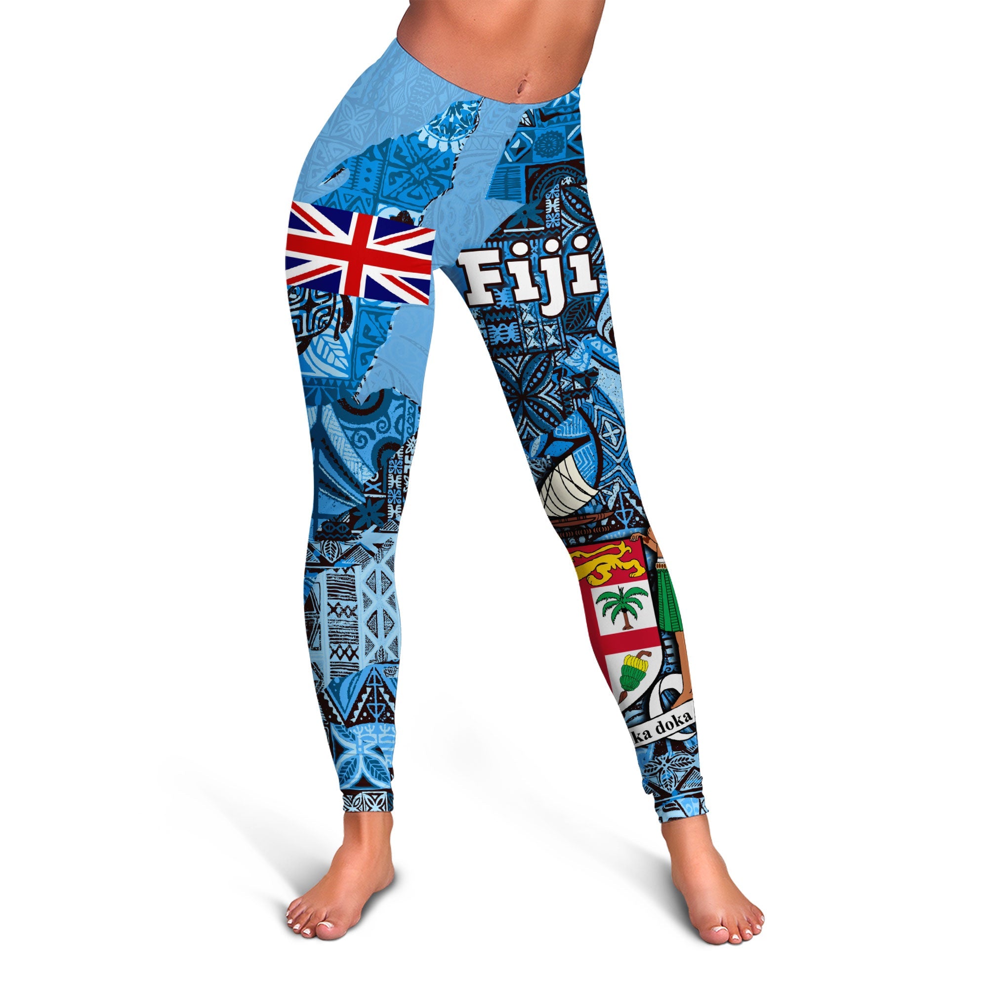 Fiji Flag & Coat Of Arms Legging