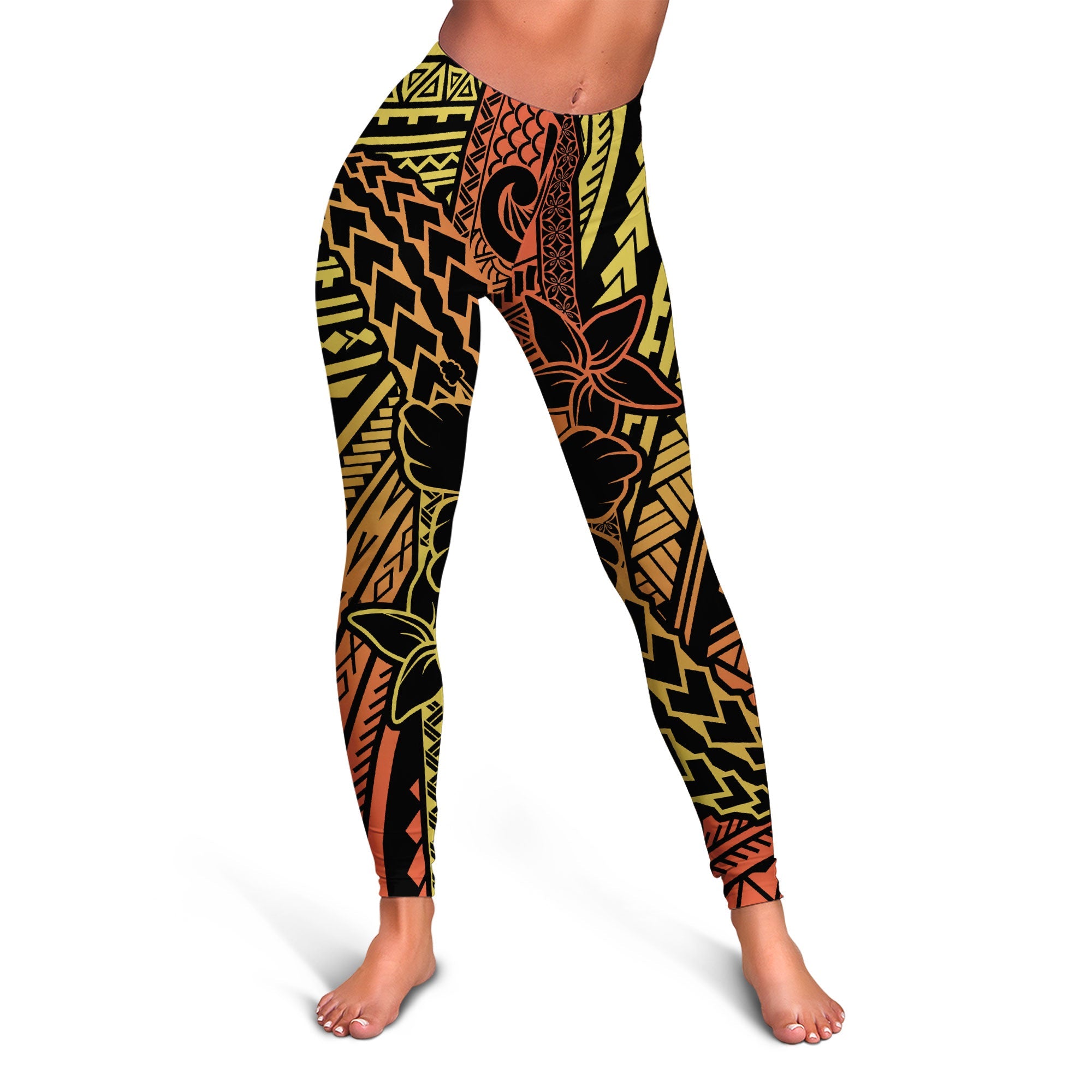 Hawaiian Reggae Legging Polynesian Hibiscus Style