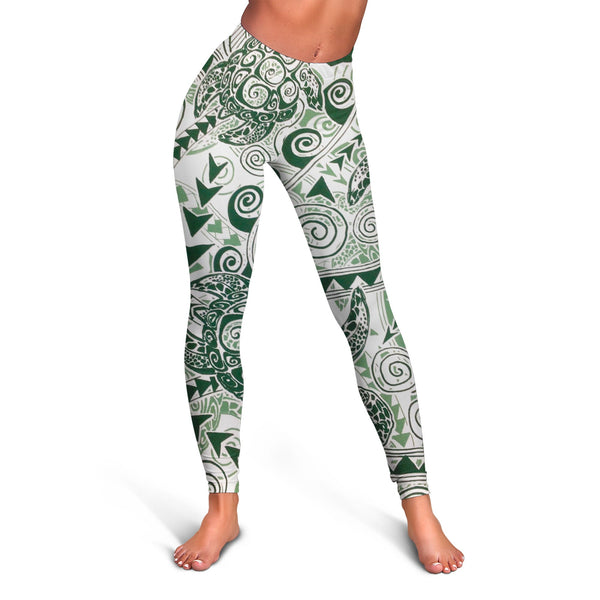 Hawaii Polynesian Turtle Legging Green Style