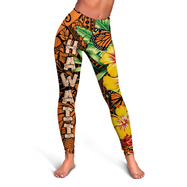 Hawaii Legging Kamehameha Butterfly Tropical Style