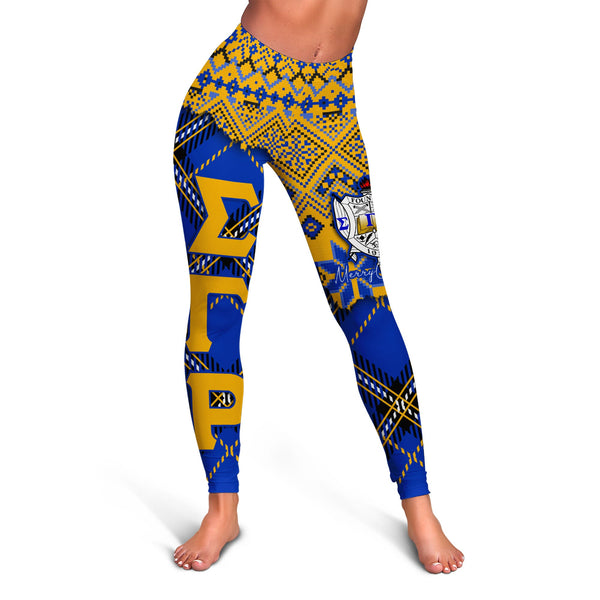 Sorority Legging - Christmas Sigma Gamma Rho Girl Legging Plaid Background Style