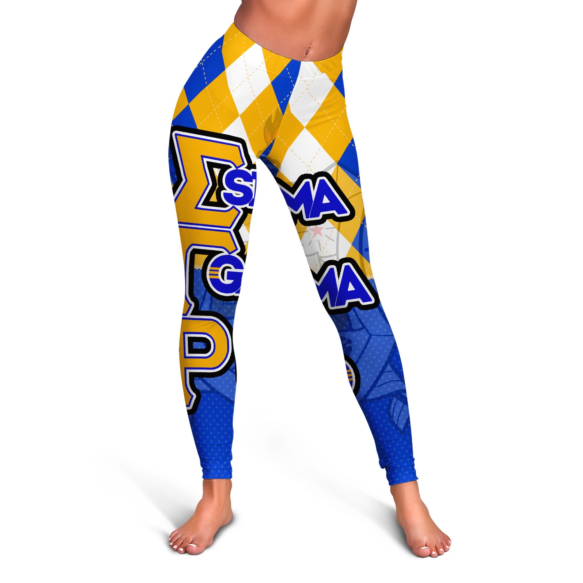 Sorority Legging - Christmas Sigma Gamma Rho Girl Legging Rhombus Pattern Style