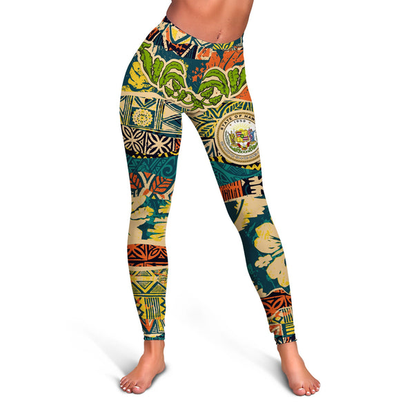 Hawaii Flag Legging Coat Of Arm Style