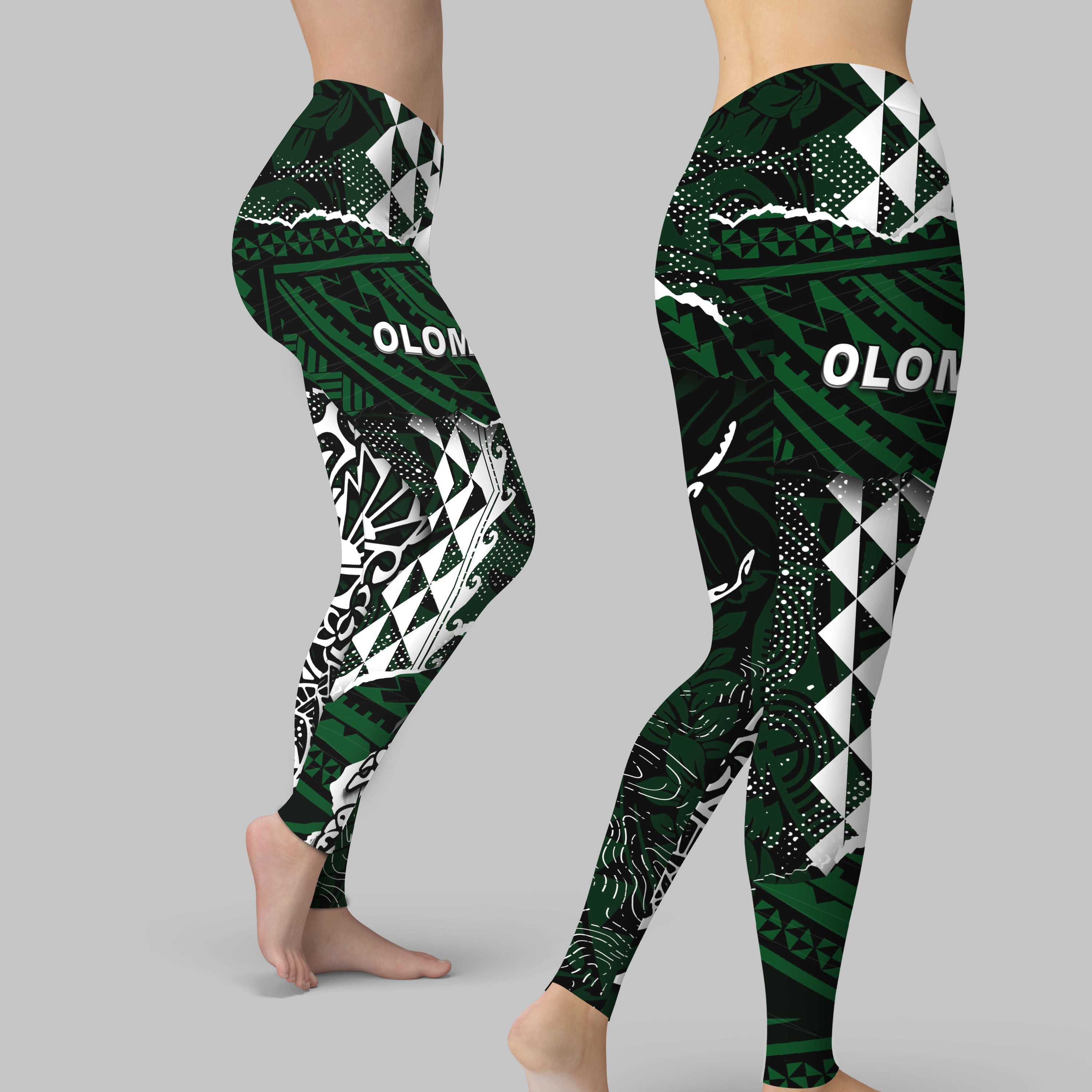 Hawaii Olomana High & Intermediate School Legging Polynesian Turtle Style