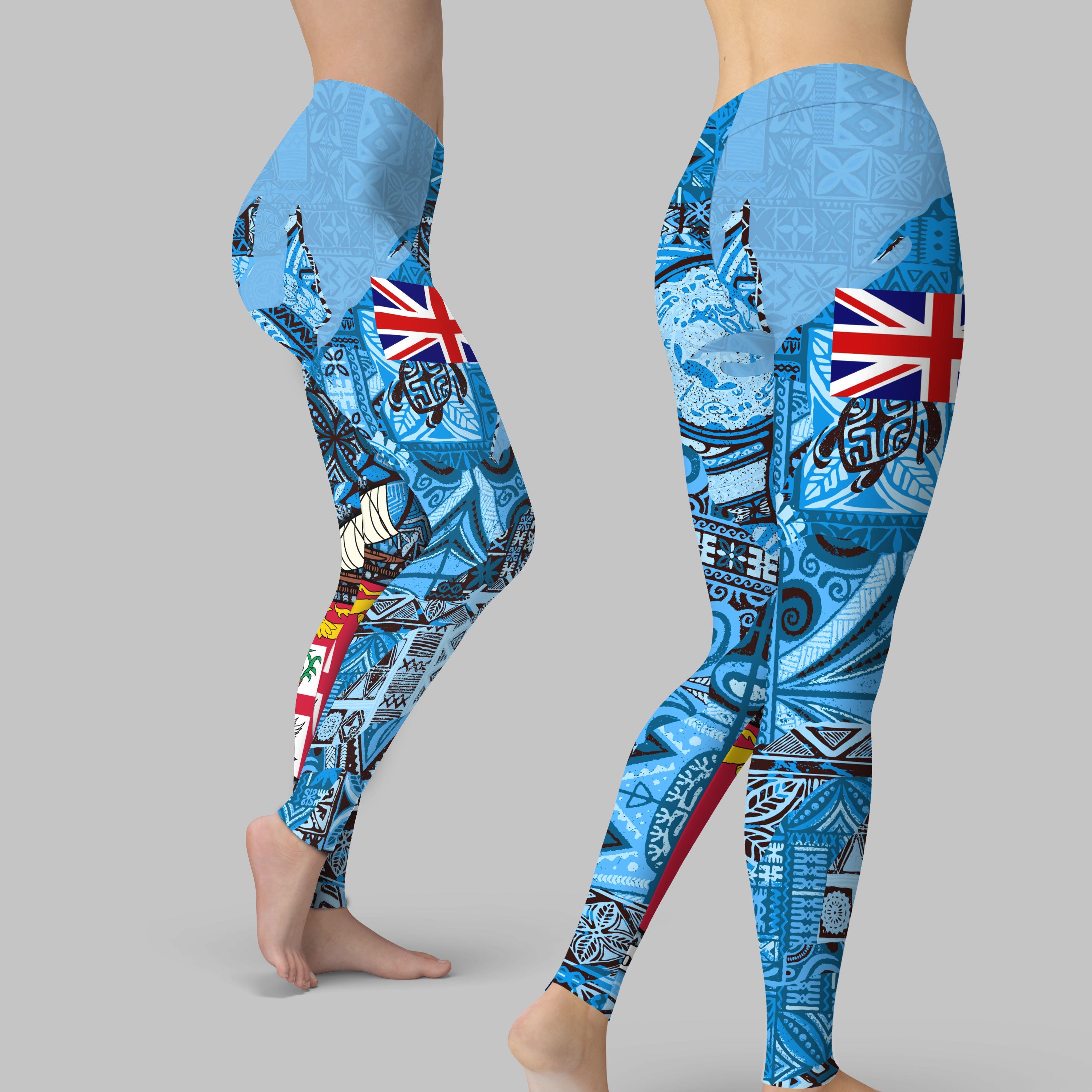 Fiji Flag & Coat Of Arms Legging