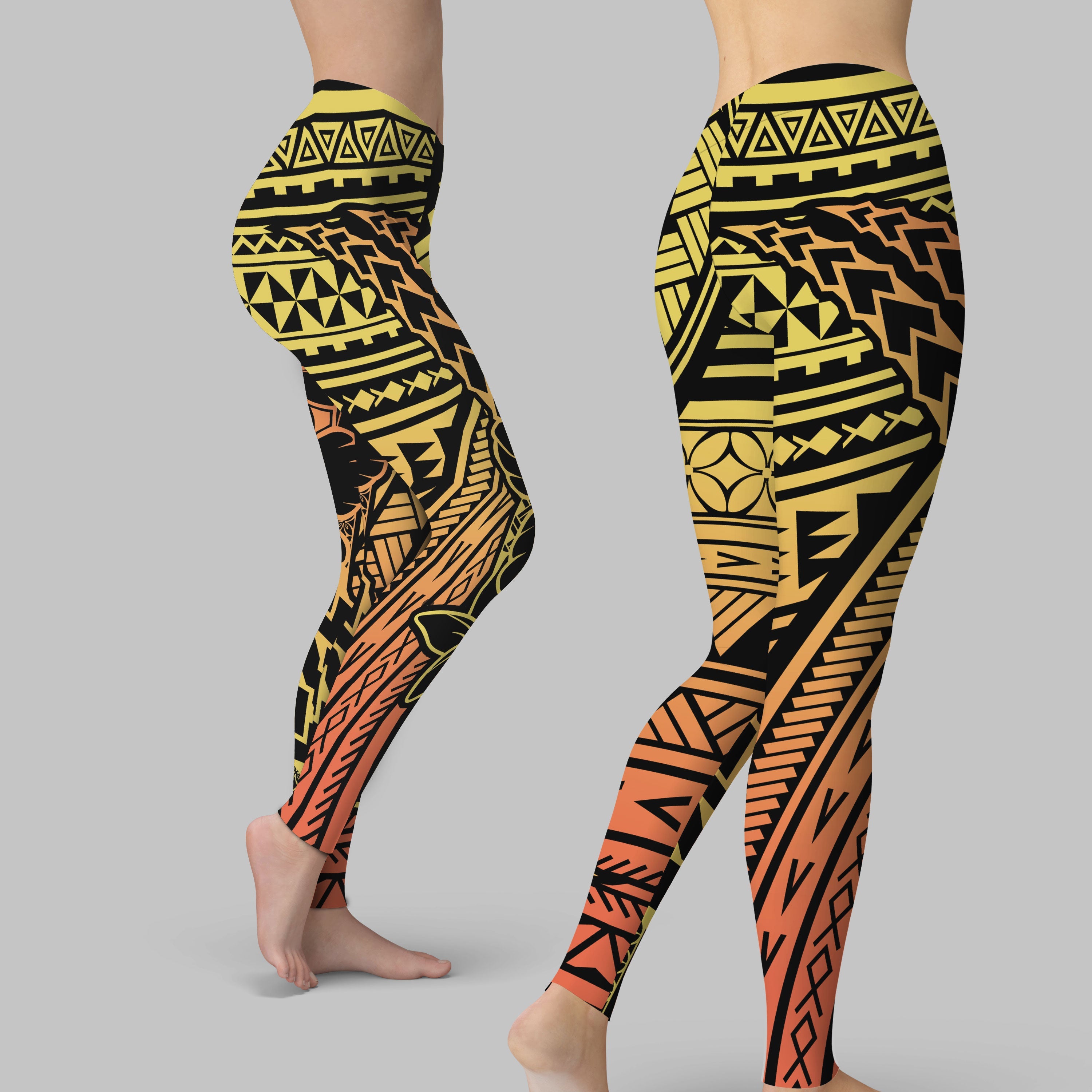 Hawaiian Reggae Legging Polynesian Hibiscus Style