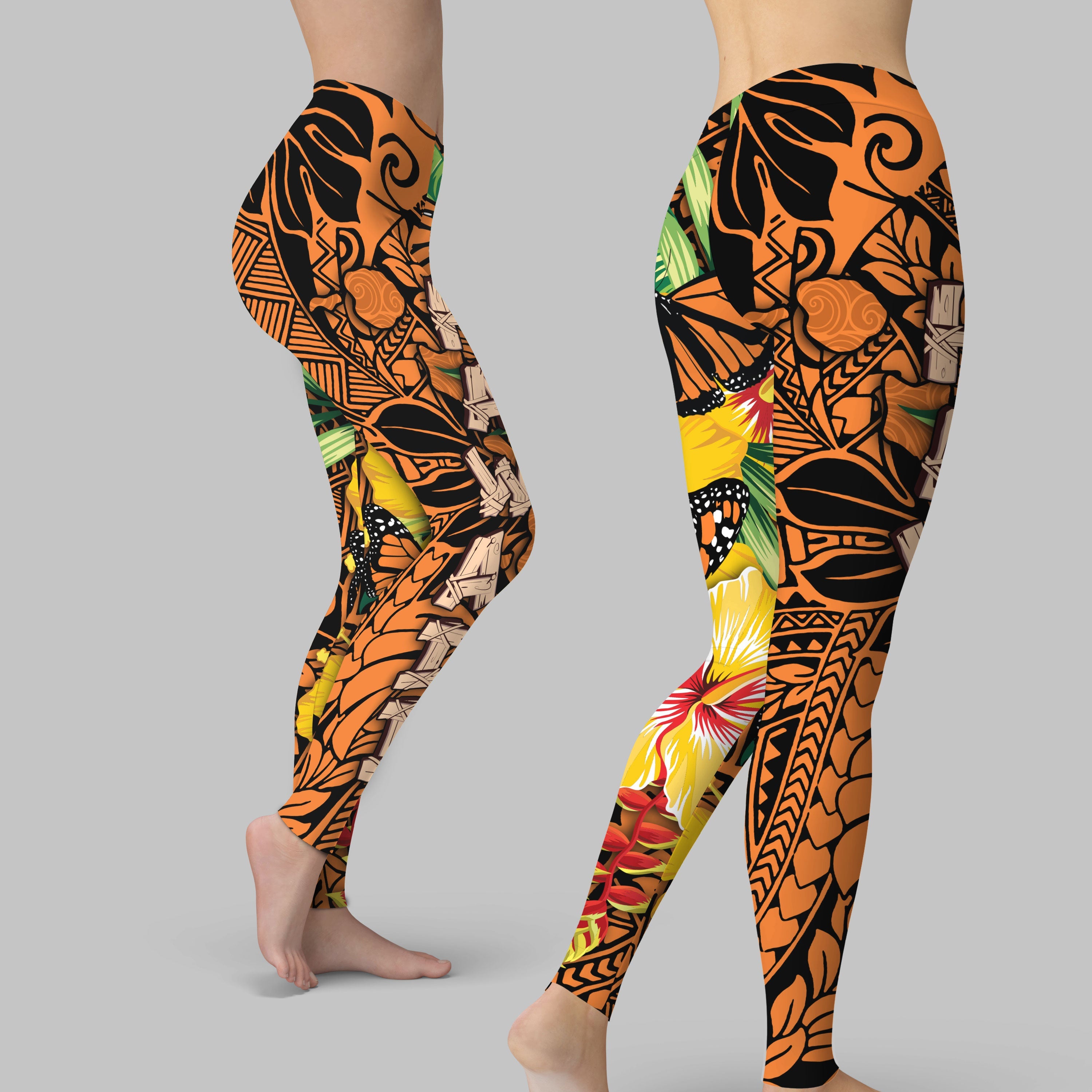 Hawaii Legging Kamehameha Butterfly Tropical Style