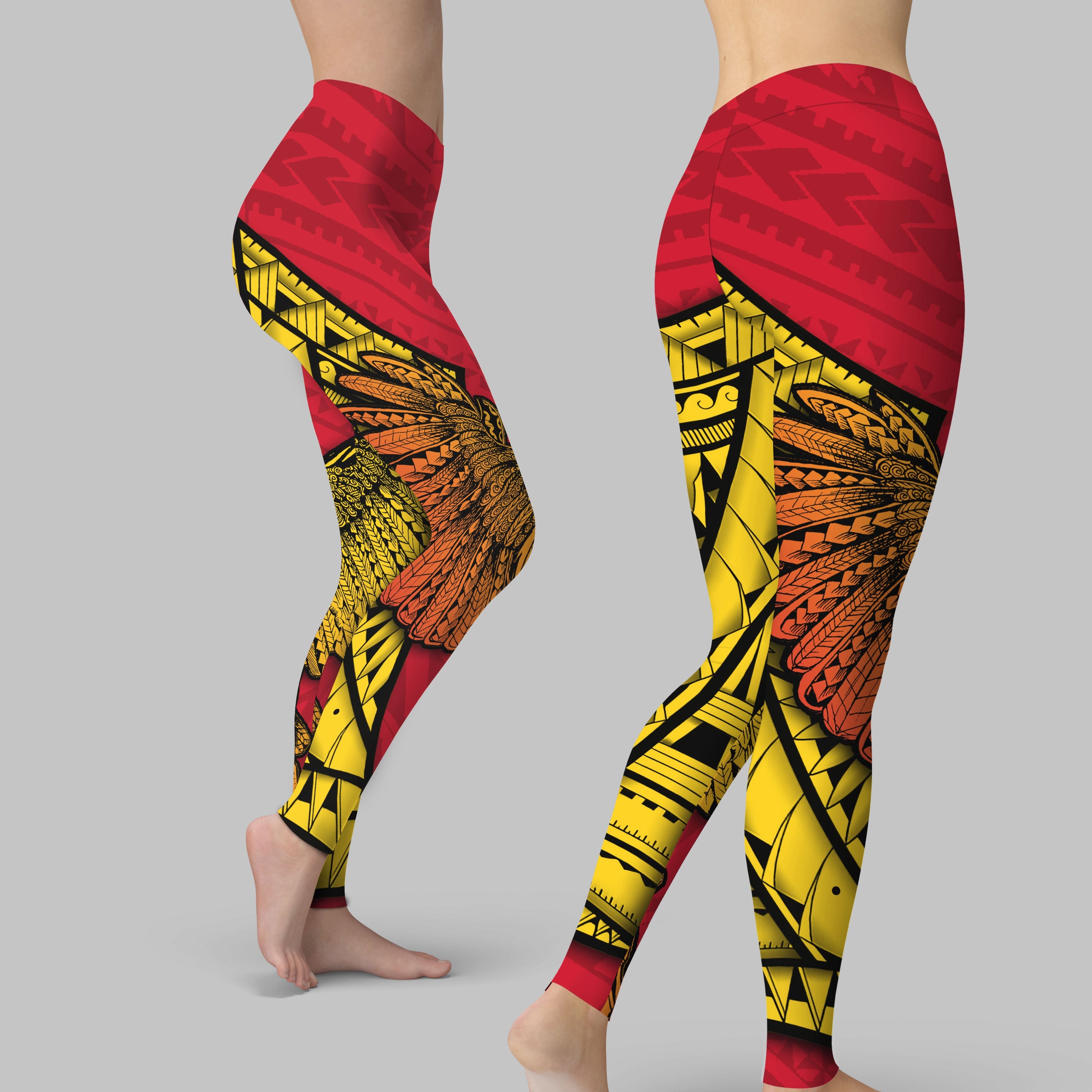 Papua New Guinea Independence Day Legging Raggiana Bird of Paradise Style