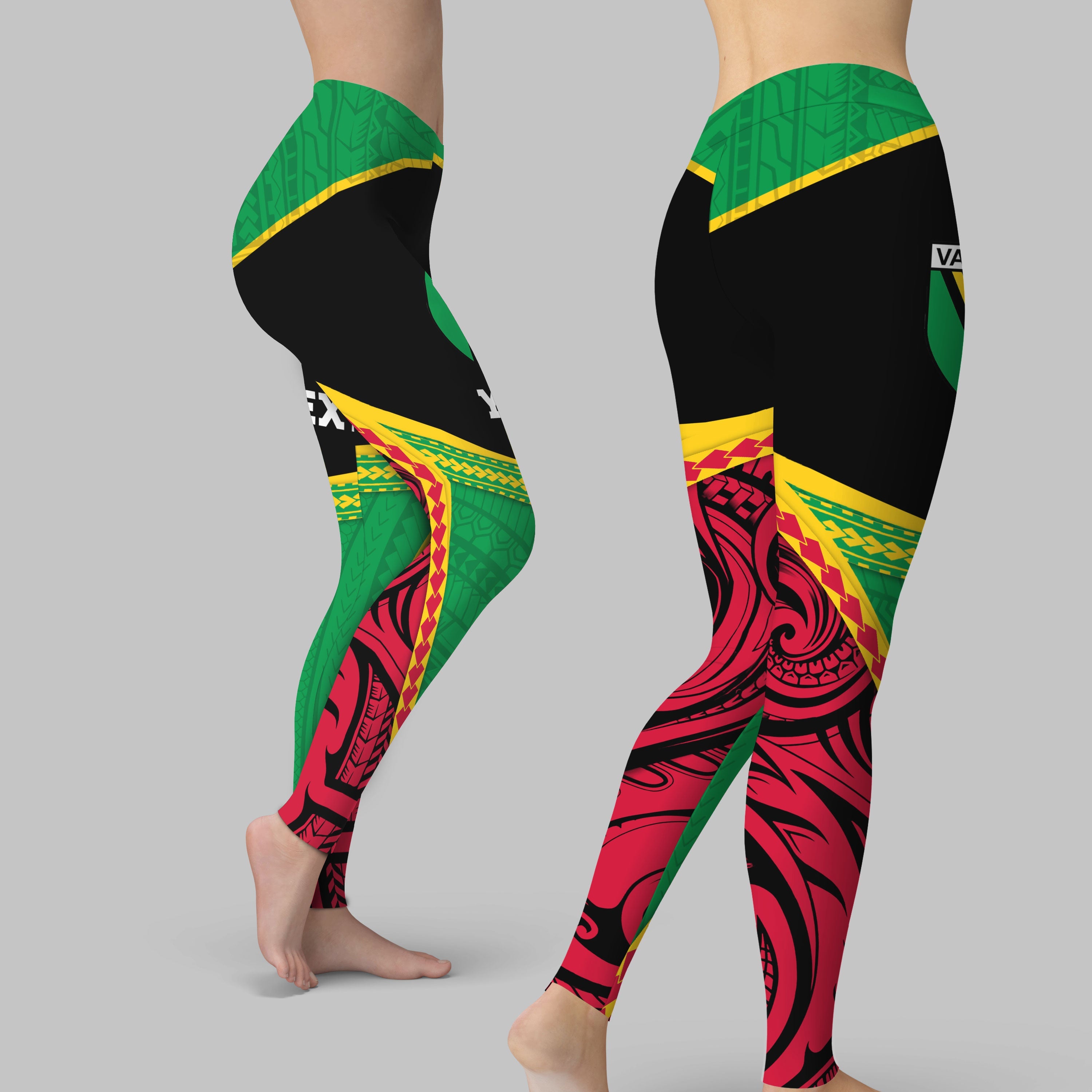 Vanuatu Flag & Coat Of Arms Legging Black Style