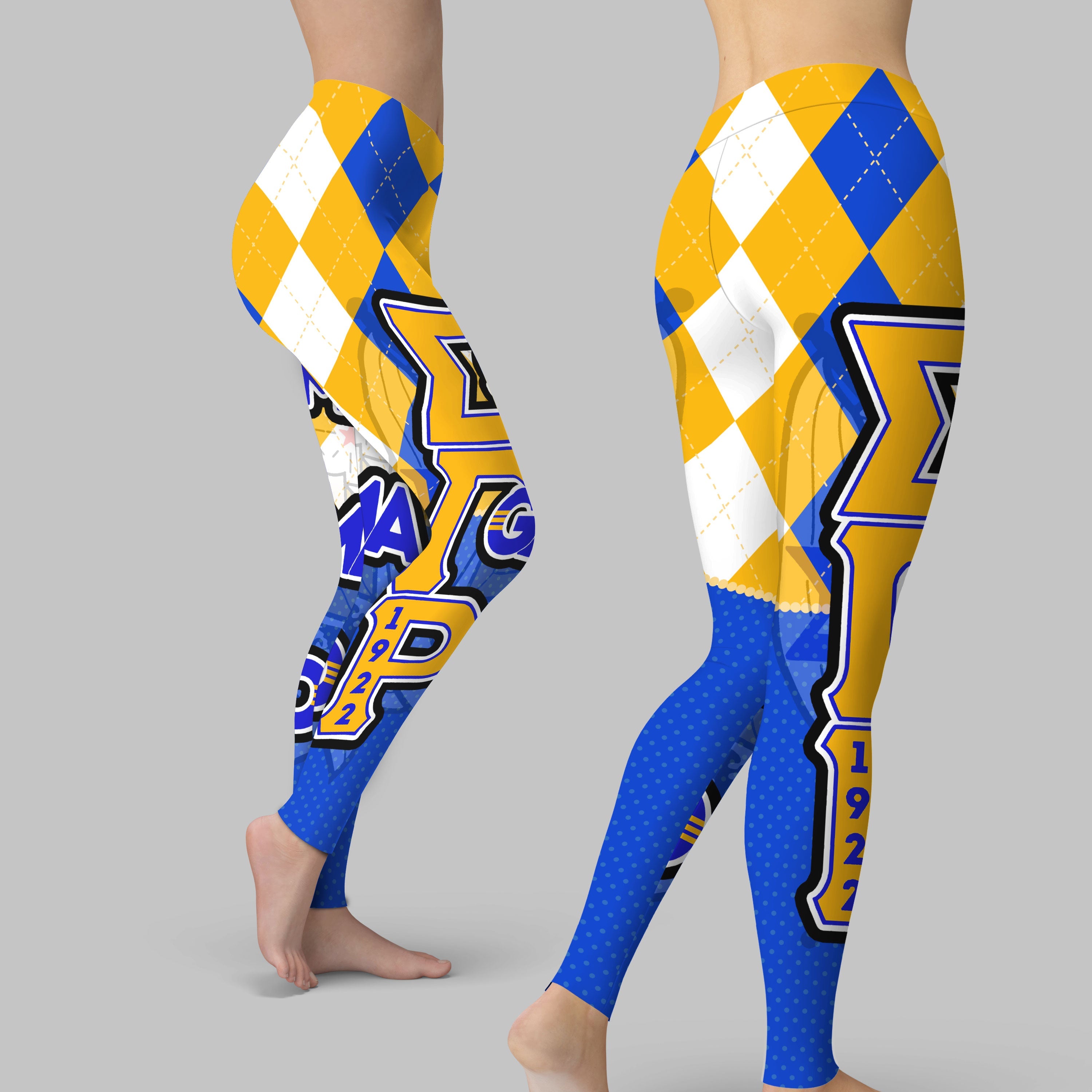 Sorority Legging - Christmas Sigma Gamma Rho Girl Legging Rhombus Pattern Style