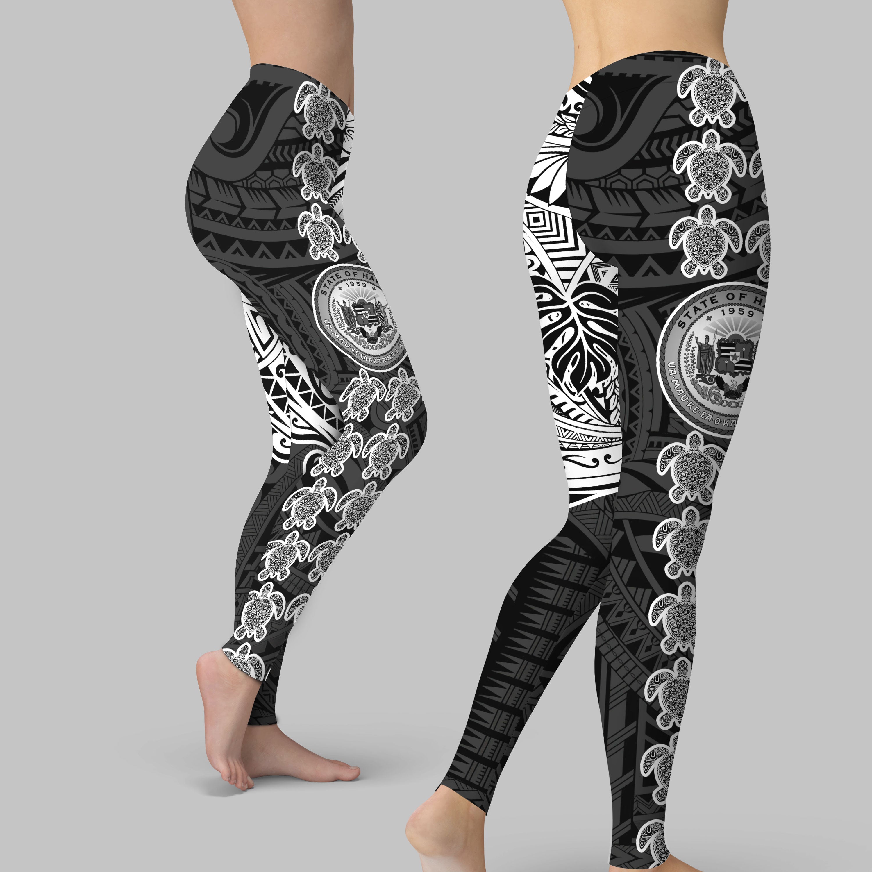 Hawaii Seal Polynesian Turtle Line Legging