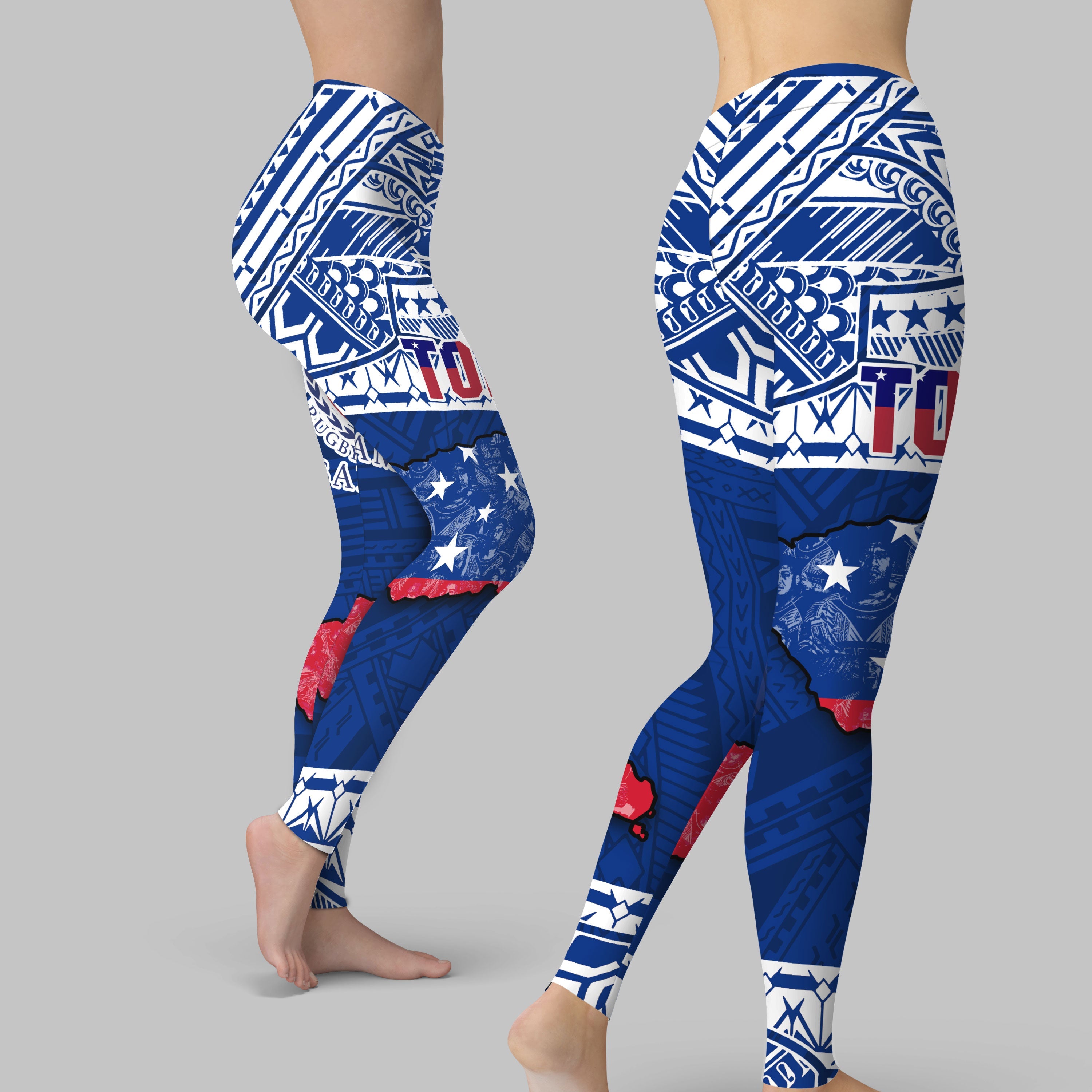 Samoa TOA Rugby Legging Map Style