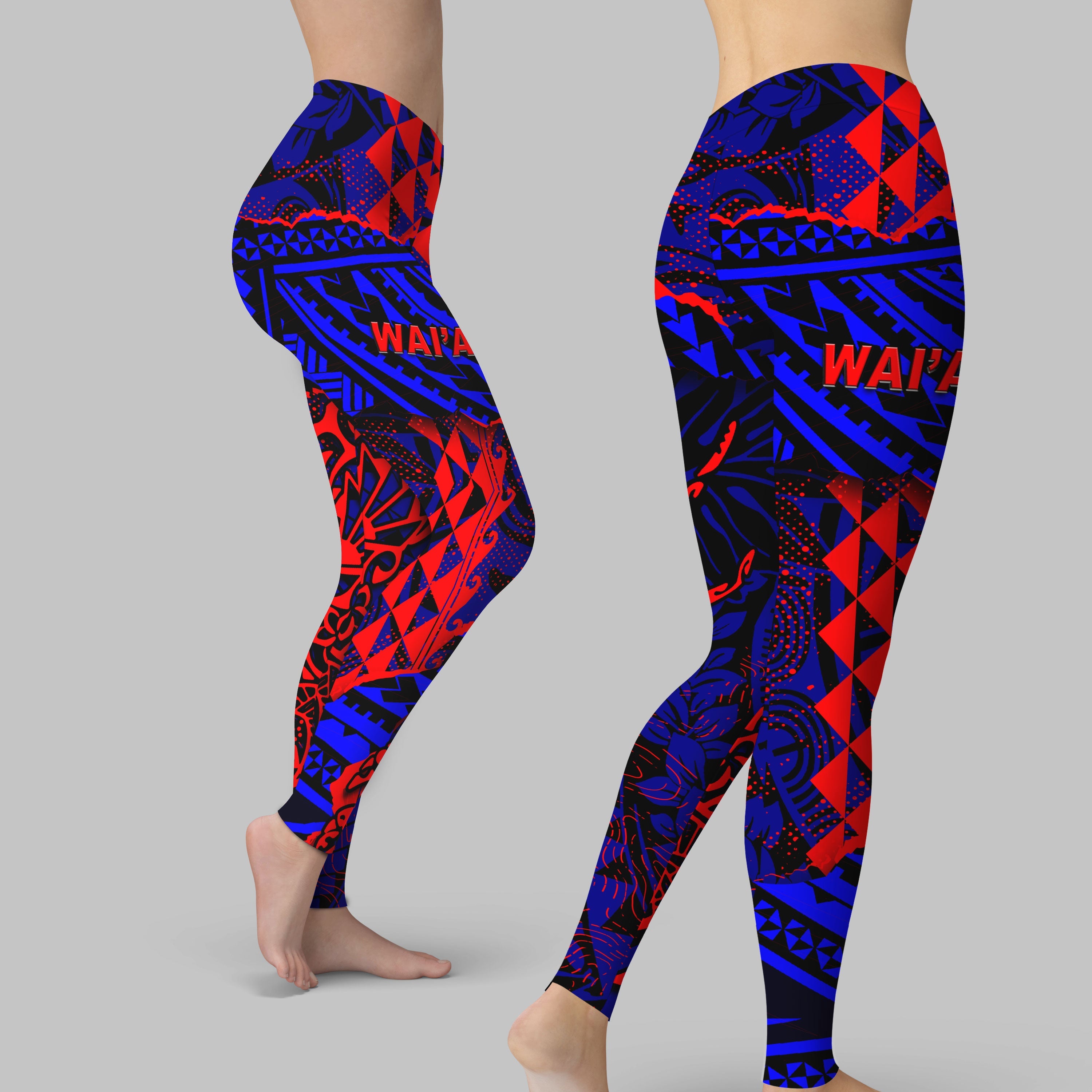 Hawaii Waianae High School Legging Polynesian Turtle Style