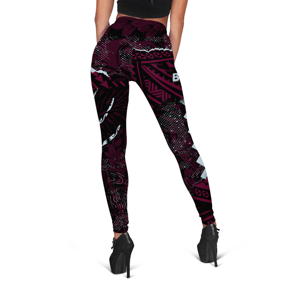 Hawaii Baldwin High School Legging Polynesian Turtle Style