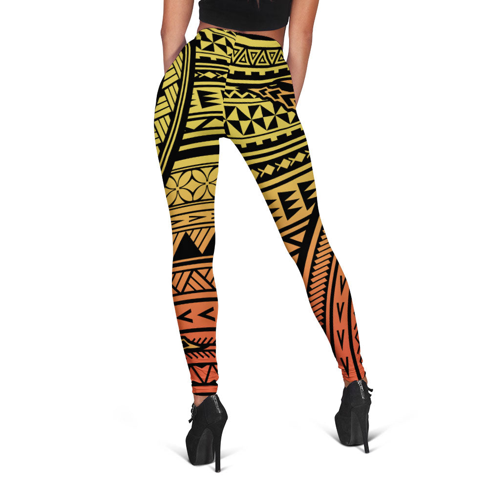 Hawaiian Reggae Legging Polynesian Hibiscus Style