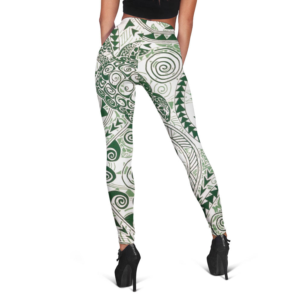 Hawaii Polynesian Turtle Legging Green Style