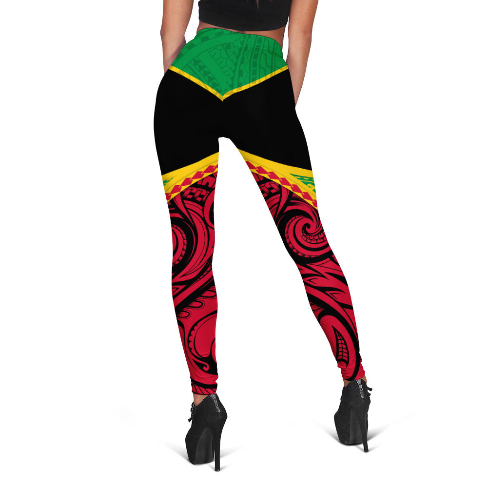 Vanuatu Flag & Coat Of Arms Legging Black Style