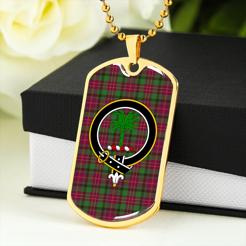 Leighton Modern Clan Badge Classic Tartan Dog Tag Necklace