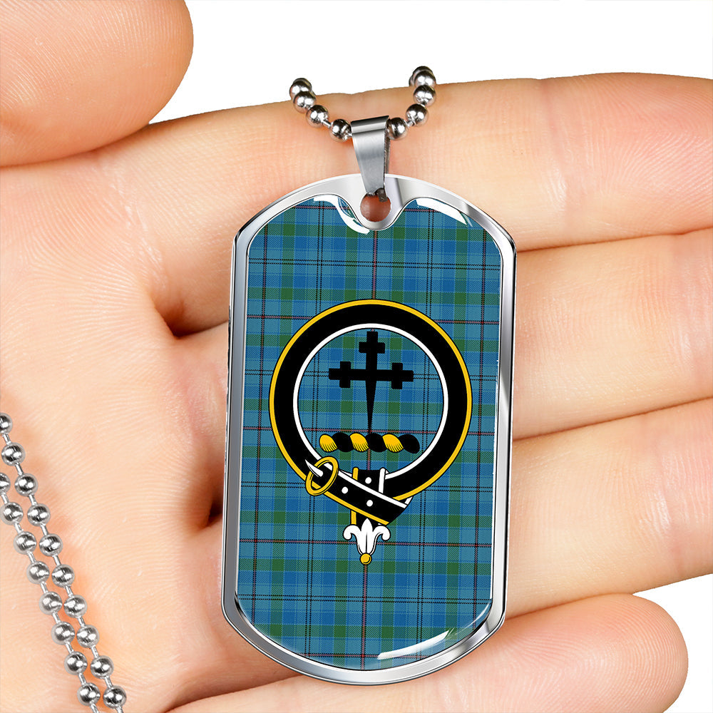 Leith District Ancient Clan Badge Classic Tartan Dog Tag Necklace