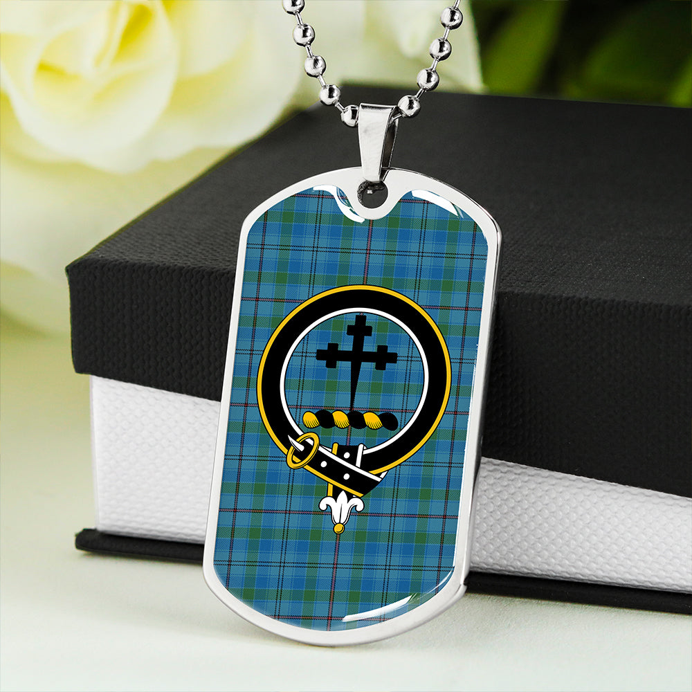 Leith District Ancient Clan Badge Classic Tartan Dog Tag Necklace