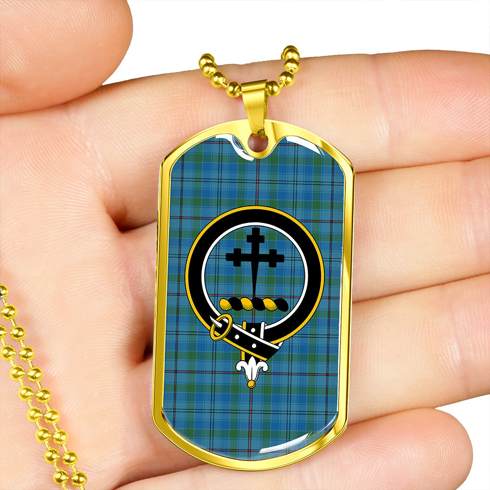 Leith District Ancient Clan Badge Classic Tartan Dog Tag Necklace