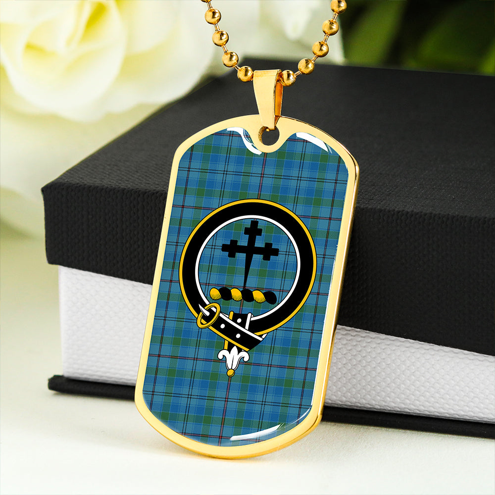 Leith District Ancient Clan Badge Classic Tartan Dog Tag Necklace