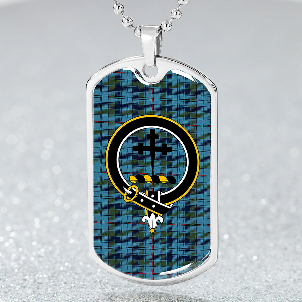 Leith District Modern Clan Badge Classic Tartan Dog Tag Necklace