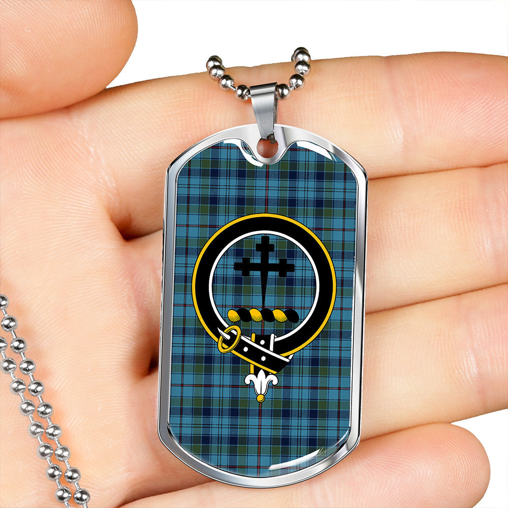 Leith District Modern Clan Badge Classic Tartan Dog Tag Necklace