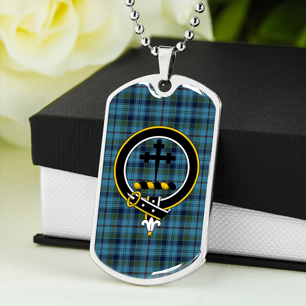 Leith District Modern Clan Badge Classic Tartan Dog Tag Necklace