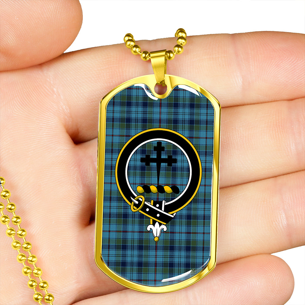 Leith District Modern Clan Badge Classic Tartan Dog Tag Necklace
