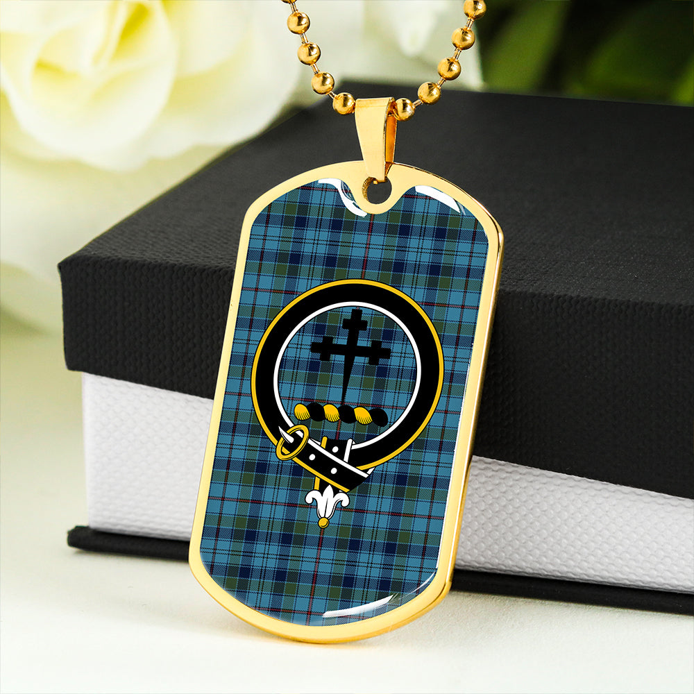 Leith District Modern Clan Badge Classic Tartan Dog Tag Necklace