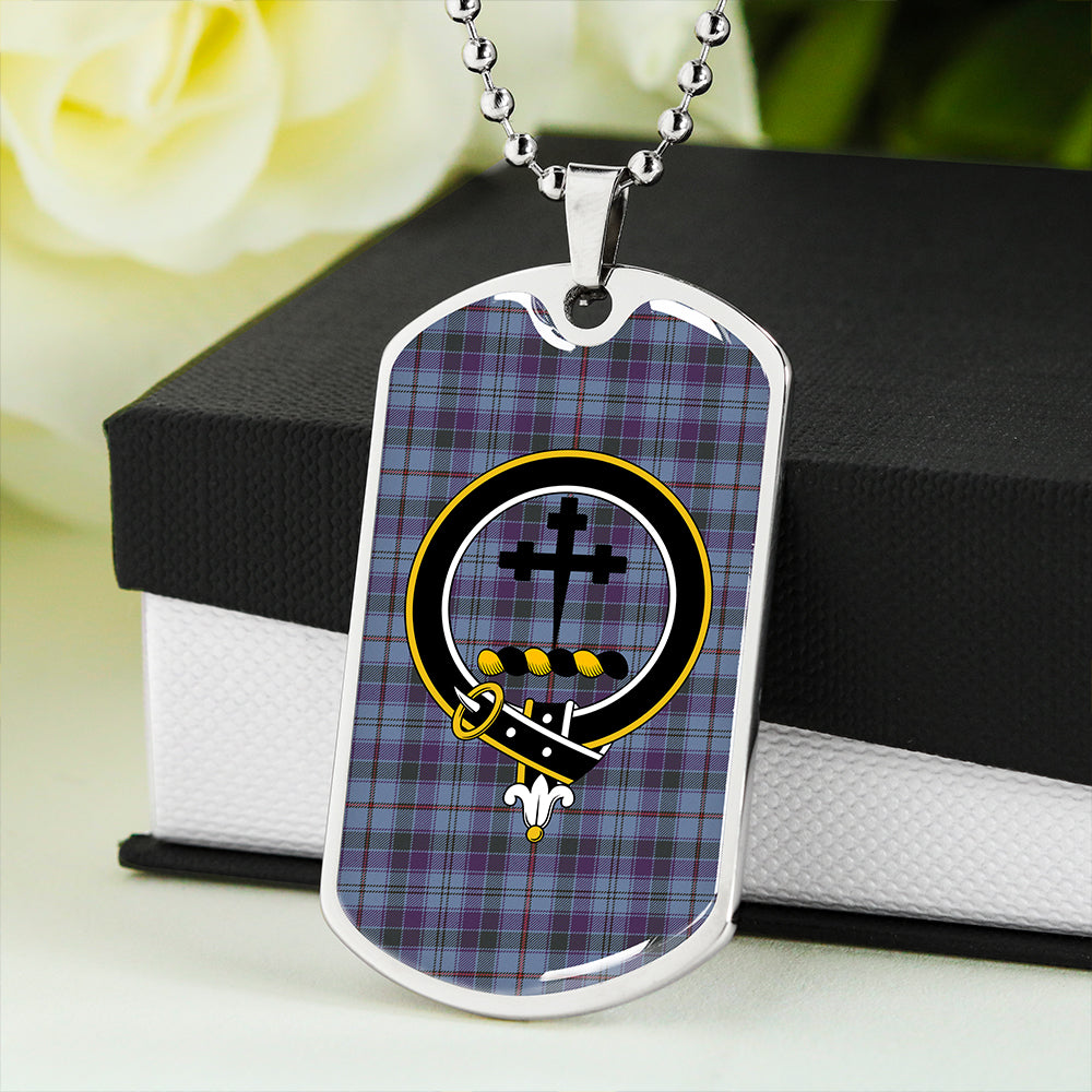 Leith District Weathered Clan Badge Classic Tartan Dog Tag Necklace